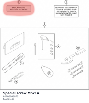 Diagram preview: Special screw M5x14 (60708008071)