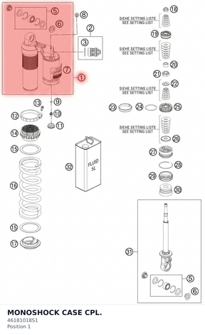Diagram preview: MONOSHOCK CASE CPL. (46181018S1)