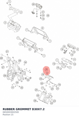 Diagram preview: RUBBER GROMMET D30X7.2 (0650003002500)
