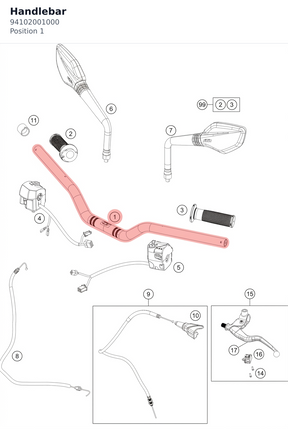 Diagram preview: Handlebar (94102001000)