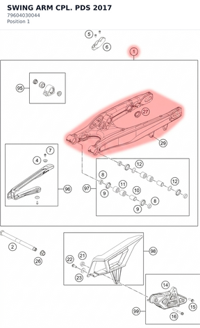 Diagram preview: SWING ARM CPL. PDS 2017 (79604030044)