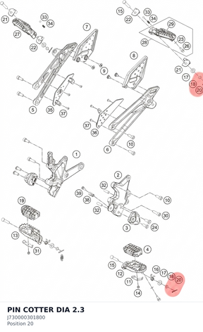 Diagram preview: PIN COTTER DIA 2.3 (J730000301800)