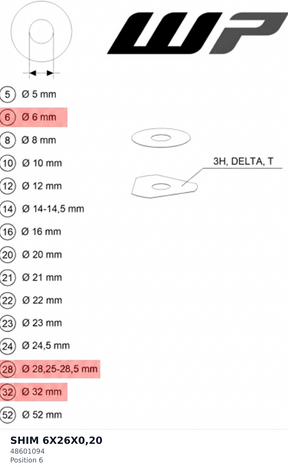 Diagram preview: SHIM 6X26X0,20 (48601094)