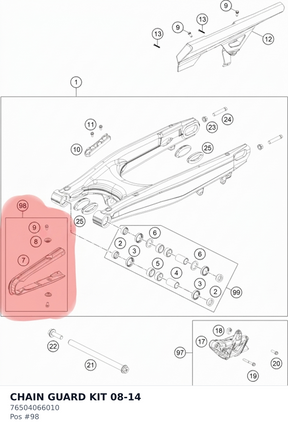 Diagram preview: CHAIN GUARD KIT 08-14 (76504066010)