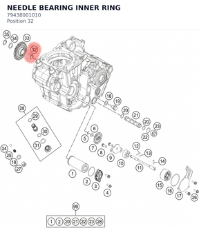 Diagram preview: NEEDLE BEARING INNER RING (79438001010)