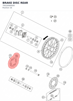Diagram preview: BRAKE DISC REAR (70010060000)