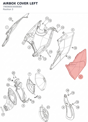 Diagram preview: AIRBOX COVER LEFT (79006003000EBA)