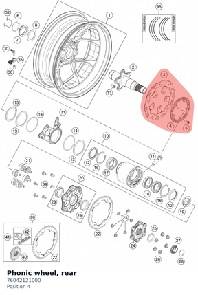 Diagram preview: Phonic wheel, rear (76042121000)