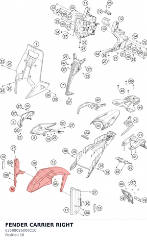 Diagram preview: FENDER CARRIER RIGHT (63508026000C1C)