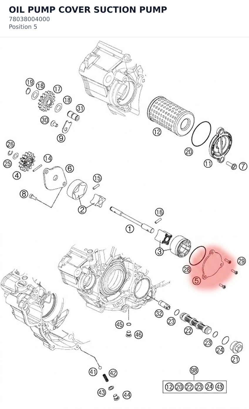 Diagram preview: OIL PUMP COVER SUCTION PUMP (78038004000)