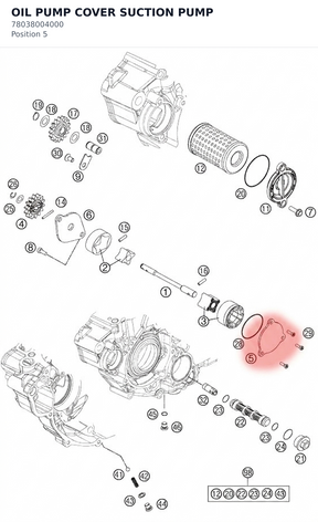 Diagram preview: OIL PUMP COVER SUCTION PUMP (78038004000)