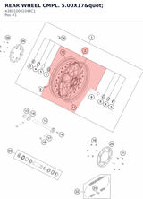 Diagram preview: REAR WHEEL CMPL. 5.00X17" (A38010001044C1)