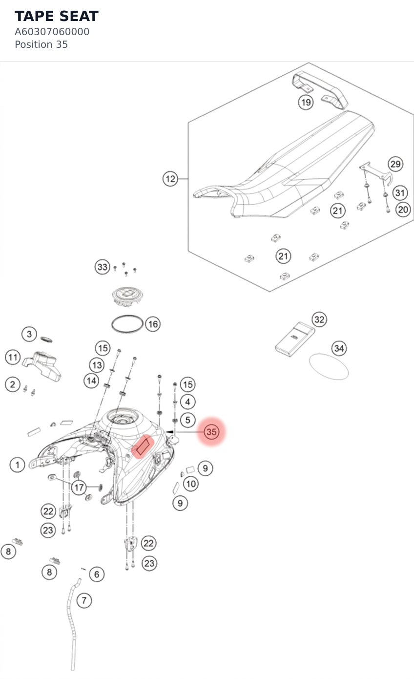 Diagram preview: TAPE SEAT (A60307060000)