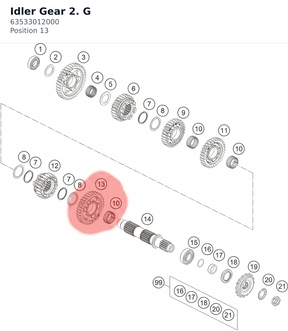 Diagram preview: Idler Gear 2. G (63533012000)