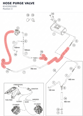 Diagram preview: HOSE PURGE VALVE (61415021000)