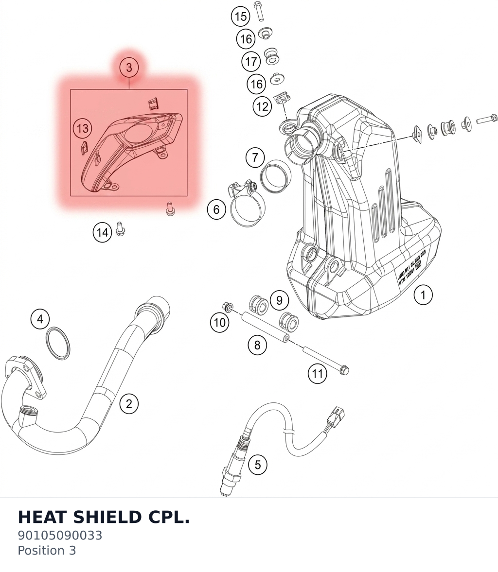 Diagram preview: HEAT SHIELD  CPL. (90105090033)