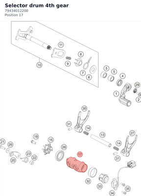 Diagram preview: Selector drum 4th gear (79434012200)