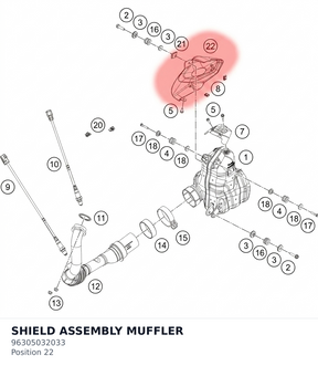 Diagram preview: SHIELD ASSEMBLY MUFFLER (96305032033)