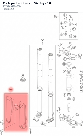 Diagram preview: Fork protection kit Sixdays 18 (77701094100EBD)