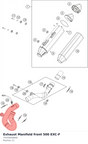 Diagram preview: Exhaust Manifold front 500 EXC-F (79705009000)