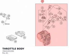 Diagram preview: THROTTLE BODY (76641001000)