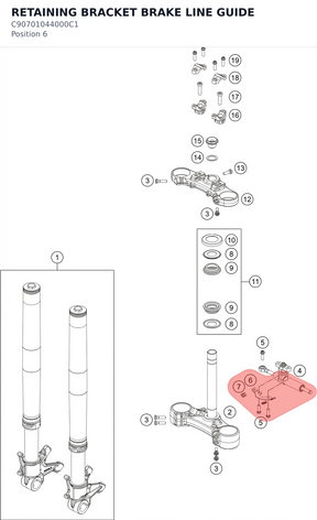 Diagram preview: RETAINING BRACKET BRAKE LINE GUIDE (C90701044000C1)