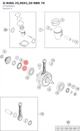 Diagram preview: O-RING 25,00X1,50 NBR 70 (0770250015)
