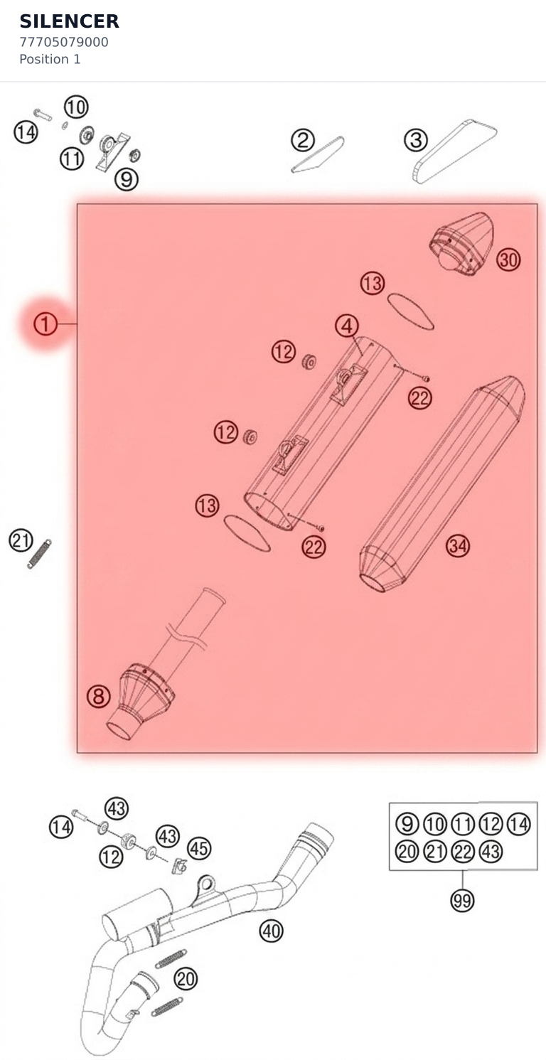 Diagram preview: SILENCER (77705079000)