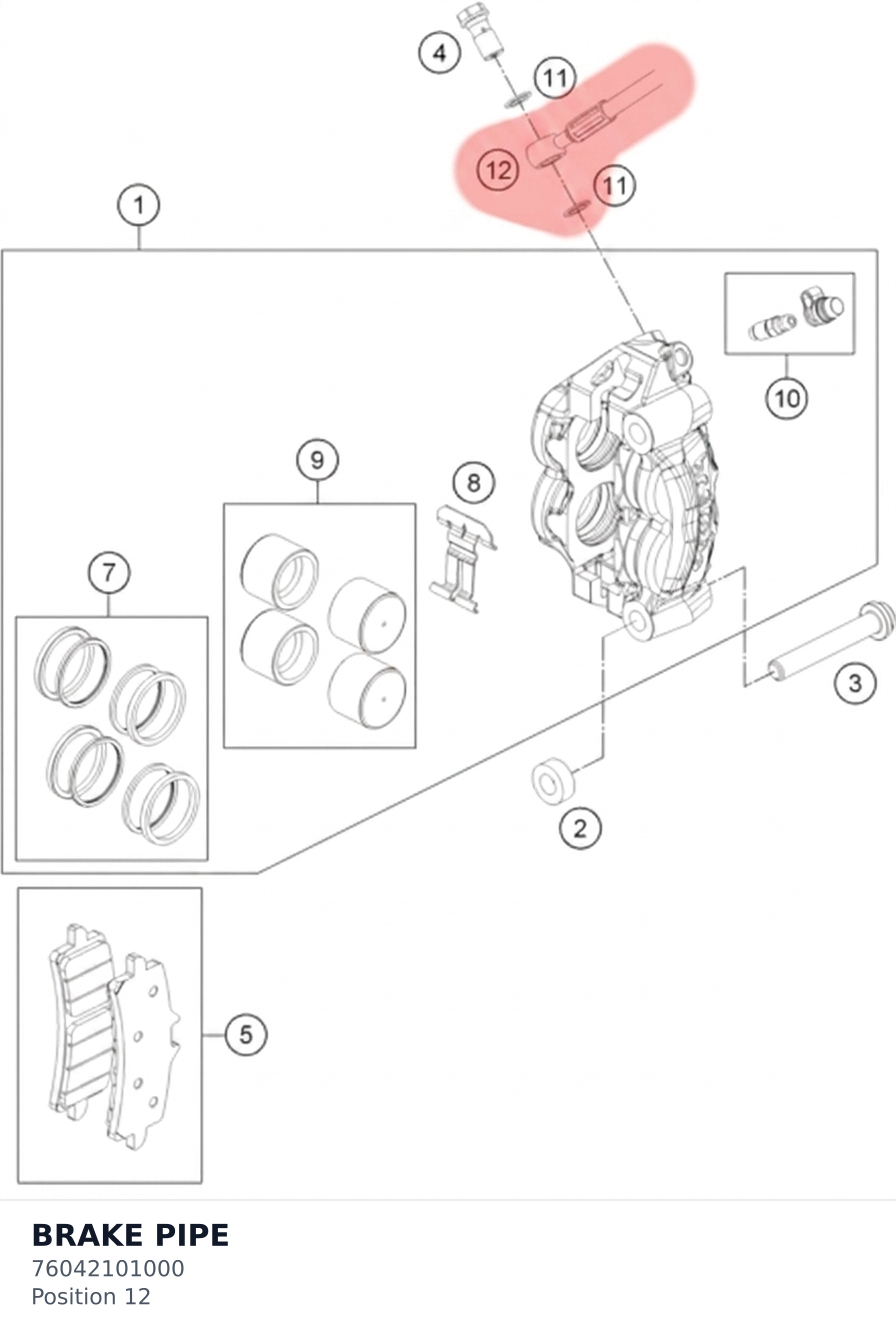 Diagram preview: BRAKE PIPE (76042101000)