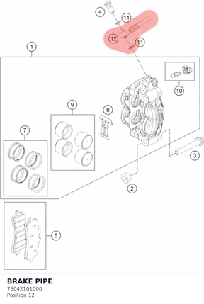 Diagram preview: BRAKE PIPE (76042101000)