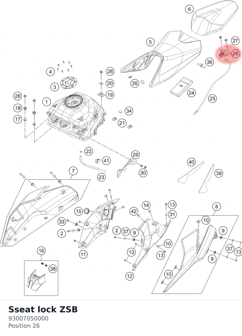 Diagram preview: Sseat lock ZSB (93007050000)