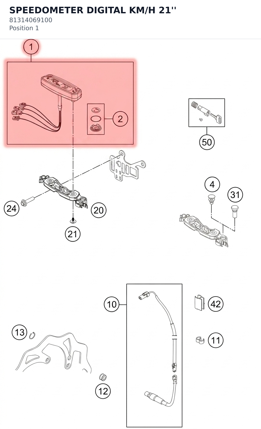 Diagram preview: SPEEDOMETER DIGITAL KM/H 21'' (81314069100)