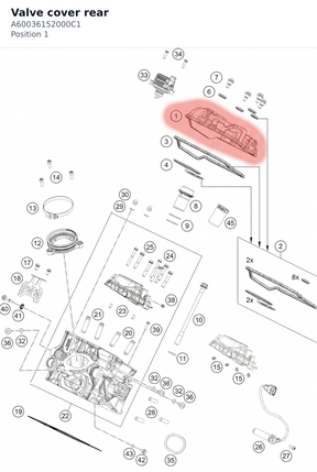 Diagram preview: Valve cover rear (A60036152000C1)