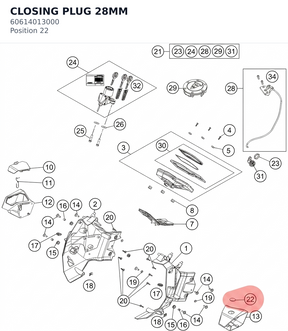 Diagram preview: CLOSING PLUG 28MM (60614013000)