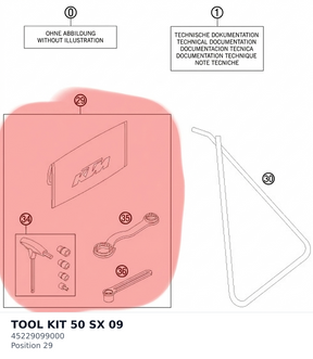 Diagram preview: TOOL KIT 50 SX              09 (45229099000)