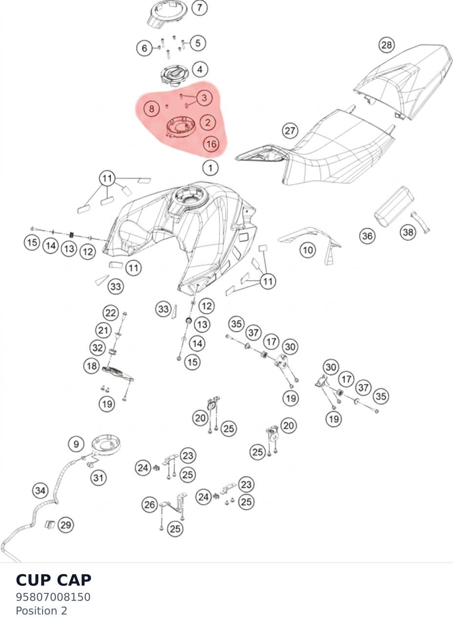 Diagram preview: CUP CAP (95807008150)