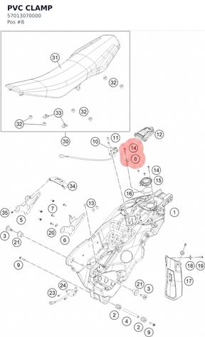 Diagram preview: PVC CLAMP (57013070000)
