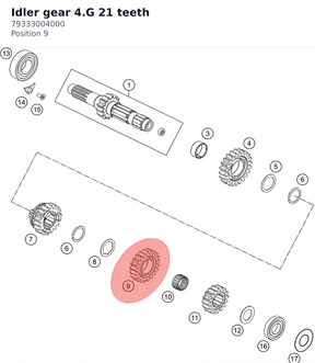 Diagram preview: Idler gear 4.G 21 teeth (79333004000)