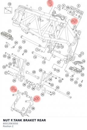 Diagram preview: NUT F.TANK BRAKET REAR (60512063050)