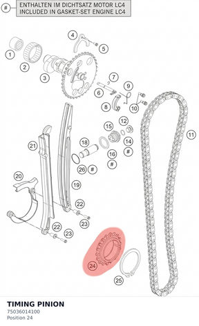 Diagram preview: TIMING PINION (75036014100)
