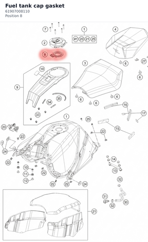 Diagram preview: Fuel tank cap gasket (61907008110)