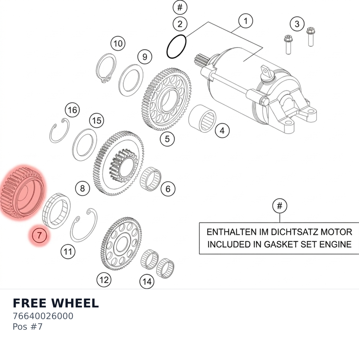 Diagram preview: FREE WHEEL (76640026000)