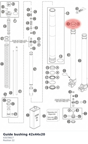Diagram preview: Guide bushing 42x44x20 (43570617)