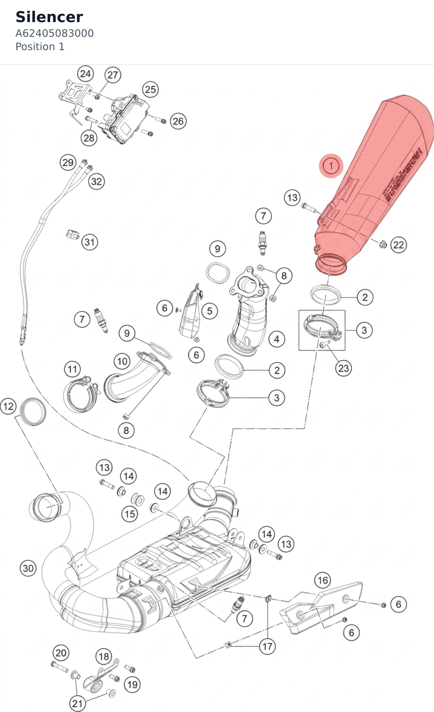 Diagram preview: Silencer (A62405083000)
