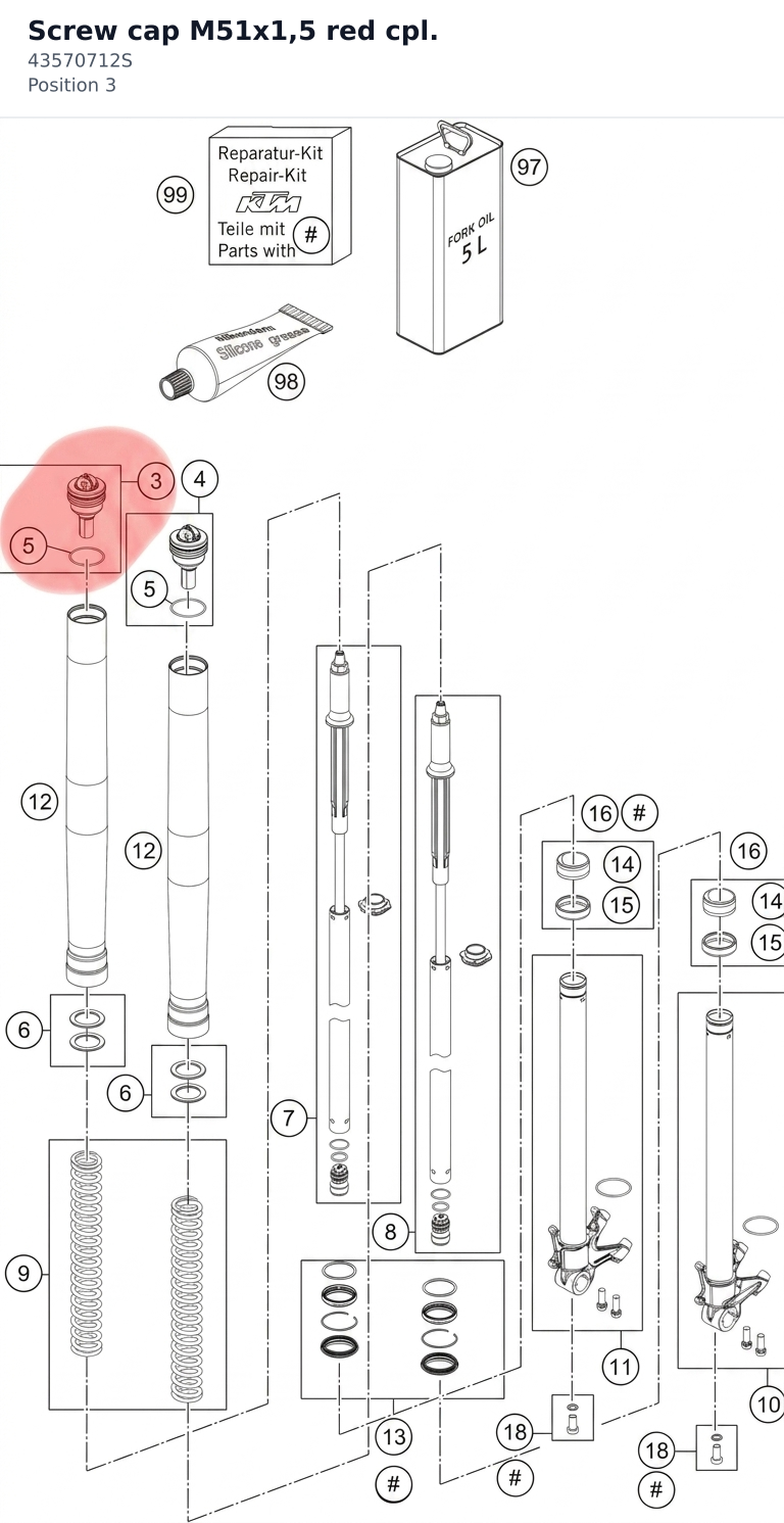 Diagram preview: Screw cap M51x1,5 red cpl. (43570712S)