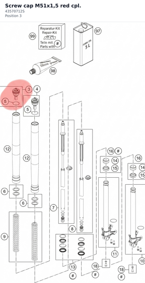 Diagram preview: Screw cap M51x1,5 red cpl. (43570712S)