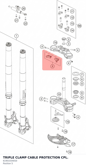Diagram preview: TRIPLE CLAMP CABLE PROTECTION CPL. (61901034010)