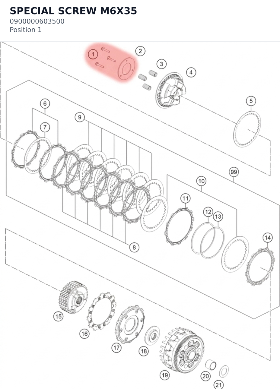 Diagram preview: SPECIAL SCREW M6X35 (0900000603500)