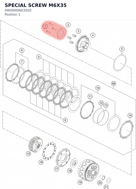 Diagram preview: SPECIAL SCREW M6X35 (0900000603500)