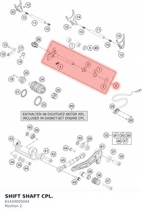 Diagram preview: SHIFT SHAFT CPL. (61434005044)